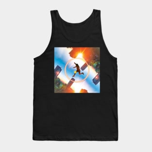 Jumping Over Cities - Digital Modern Art Piece Tank Top